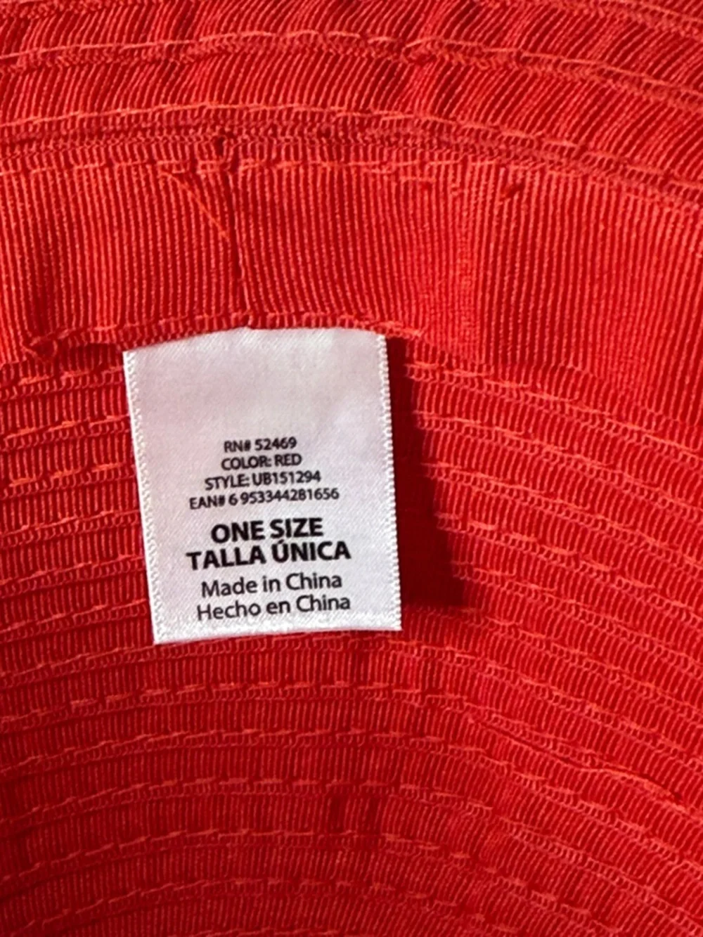 Women’s Packable Red Wide Brim Sun Hat One Size